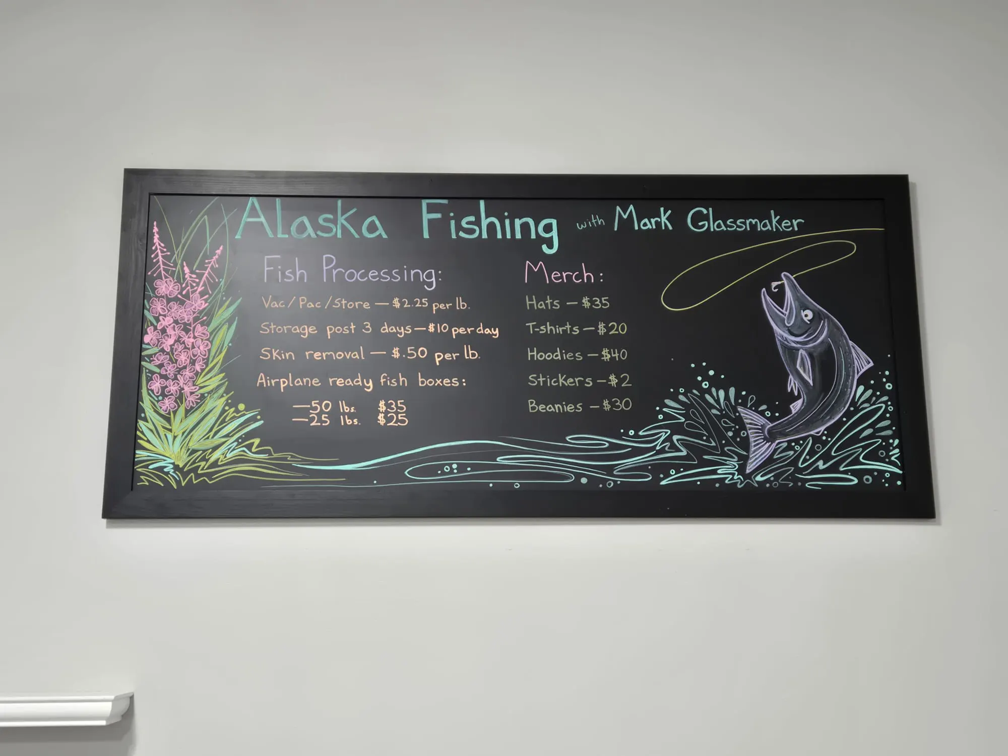 Fish Processing And Merchandise Price Board